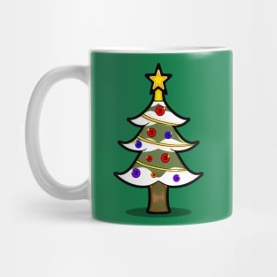 Christmas Tree Christmas Number Three Funny Xmas Pun Cartoon Mug